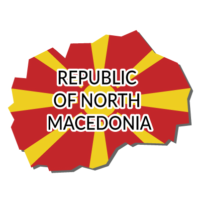 北マケドニア共和国無料フリーイラスト｜英語・国旗付
